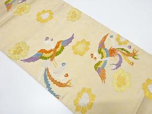 アンティーク　鳳凰に唐花模様織り出し袋帯（材料）